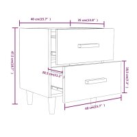 vidaXL Nachttische 2 Stk. Sonoma-Eiche 40x35x47,5 cm