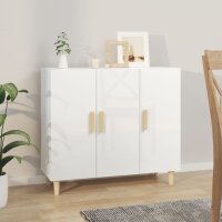 vidaXL Sideboard Hochglanz-Wei&szlig; 90x34x80 cm Holzwerkstoff