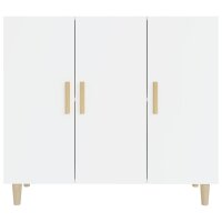 vidaXL Sideboard Hochglanz-Wei&szlig; 90x34x80 cm Holzwerkstoff