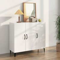 vidaXL Sideboard Hochglanz-Wei&szlig; 90x34x80 cm Holzwerkstoff