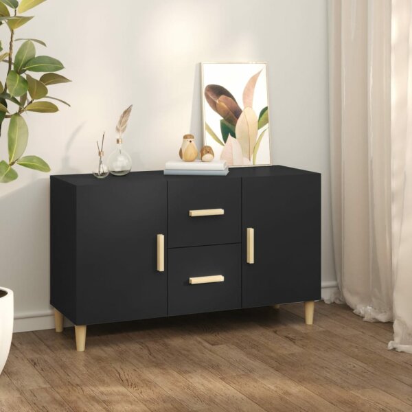 vidaXL Sideboard Schwarz 100x36x60 cm Holzwerkstoff