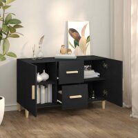 vidaXL Sideboard Schwarz 100x36x60 cm Holzwerkstoff