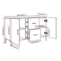 vidaXL Sideboard Schwarz 100x36x60 cm Holzwerkstoff