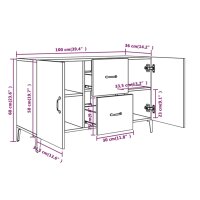 vidaXL Sideboard Sonoma-Eiche 100x36x60 cm Holzwerkstoff