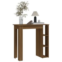 vidaXL Bartisch mit Regal Braun Eiche 102x50x103,5 cm Holzwerkstoff