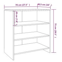 vidaXL Sideboard Grau Sonoma 70x40,5x75 cm Holzwerkstoff