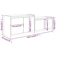 vidaXL TV-Schrank Sonoma-Eiche Grau 146,5x35x50 cm Holzwerkstoff