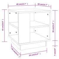 vidaXL Couchtisch R&auml;uchereiche 40x40x43 cm Holzwerkstoff