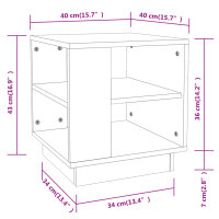 vidaXL Couchtisch Grau Sonoma 40x40x43 cm Holzwerkstoff