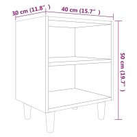 vidaXL Nachttisch mit Massivholz-Beinen R&auml;uchereiche 40x30x50 cm