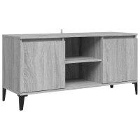 vidaXL TV-Schrank mit Metallbeinen Grau Sonoma...