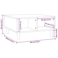 vidaXL Couchtisch R&auml;uchereiche 60x60x30 cm Holzwerkstoff