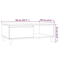 vidaXL Couchtisch R&auml;uchereiche 90x60x35 cm Holzwerkstoff