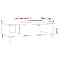 vidaXL Couchtisch R&auml;uchereiche 103,5x60x35 cm Holzwerkstoff