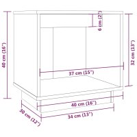 vidaXL Nachttisch Grau 40x30x40 cm Massivholz Kiefer