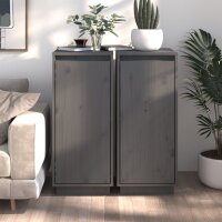 vidaXL Sideboards 2 Stk. Grau 31,5x34x75 cm Massivholz...
