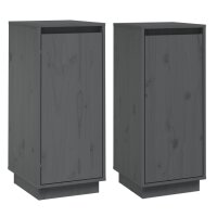 vidaXL Sideboards 2 Stk. Grau 31,5x34x75 cm Massivholz...