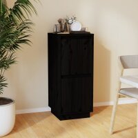 vidaXL Sideboard Schwarz 31,5x34x75 cm Massivholz Kiefer