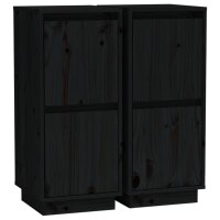 vidaXL Sideboards 2 Stk. Schwarz 31,5x34x75 cm Massivholz...