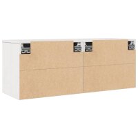 vidaXL Wandschränke 2 Stk. Weiß 45x30x35 cm Massivholz Kiefer