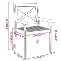 vidaXL Garten-Essstühle 3 Stk. Massivholz Akazie
