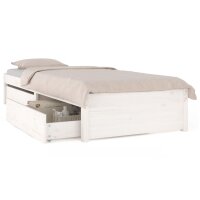 vidaXL Bett mit Schubladen Weiß 90x190 cm 3FT Single