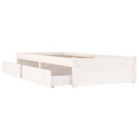 vidaXL Bett mit Schubladen Weiß 90x190 cm 3FT Single