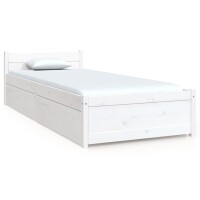 vidaXL Bett mit Schubladen Weiß 75x190 cm 2FT6...