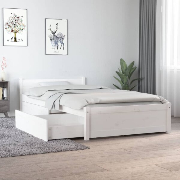 vidaXL Bett mit Schubladen Wei&szlig; 90x190 cm 3FT Single