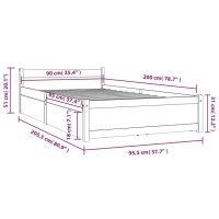 vidaXL Bett mit Schubladen Weiß 90x200 cm