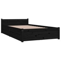 vidaXL Bett mit Schubladen Schwarz 90x200 cm