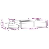 vidaXL Bett mit Schubladen Wei&szlig; 150x200 cm 5FT King Size