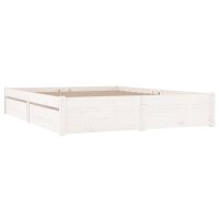 vidaXL Bett mit Schubladen Weiß 150x200 cm 5FT King Size