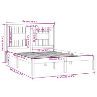 vidaXL Massivholzbett 120x190 cm 4FT Small Double