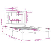 vidaXL Massivholzbett Kiefer 100x200 cm