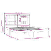 vidaXL Massivholzbett Wei&szlig; Kiefer 160x200 cm