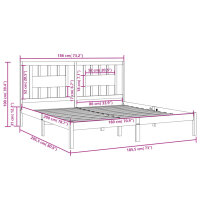 vidaXL Massivholzbett Wei&szlig; 180x200 cm 6FT Super King