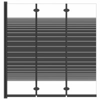 vidaXL Badewannenfaltwand 3-teilig 130x130 cm ESG Schwarz