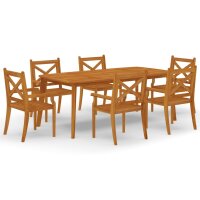 vidaXL 7-tlg. Garten-Essgruppe Massivholz Akazie