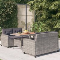 vidaXL 3-tlg. Garten-Essgruppe Poly Rattan &...