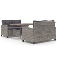 vidaXL 3-tlg. Garten-Essgruppe Poly Rattan &...