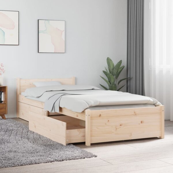 vidaXL Bett mit Schubladen 75x190 cm 2FT6 Small Single