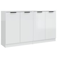 vidaXL Sideboards 2 Stk. Hochglanz-Wei&szlig; 60x30x70 cm Holzwerkstoff