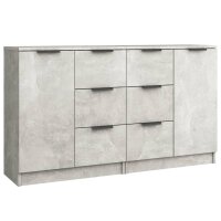 vidaXL Sideboards 2 Stk. Betongrau 60x30x70 cm Holzwerkstoff