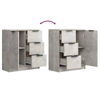 vidaXL Sideboards 2 Stk. Betongrau 60x30x70 cm Holzwerkstoff