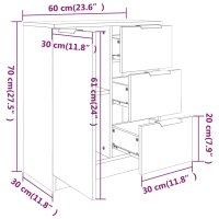 vidaXL Sideboards 2 Stk. Betongrau 60x30x70 cm Holzwerkstoff