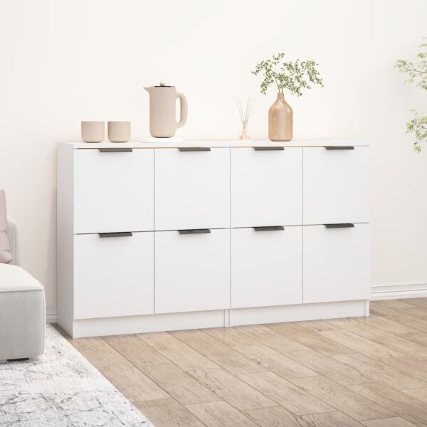 vidaXL Sideboards 2 Stk. Wei&szlig; 60x30x70 cm Holzwerkstoff