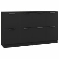 vidaXL Sideboards 2 Stk. Schwarz 60x30x70 cm Holzwerkstoff