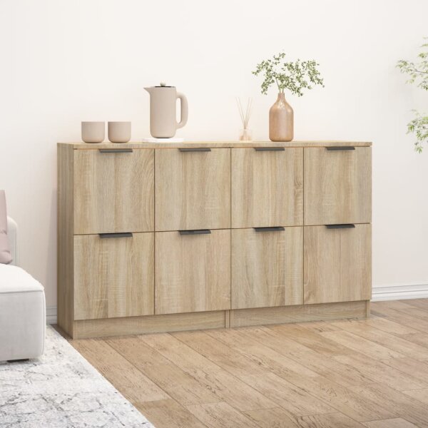 vidaXL Sideboards 2 Stk. Sonoma Eiche 60x30x70 cm Holzwerkstoff