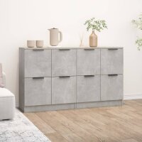 vidaXL Sideboards 2 Stk Betongrau 60x30x70 cm Holzwerkstoff